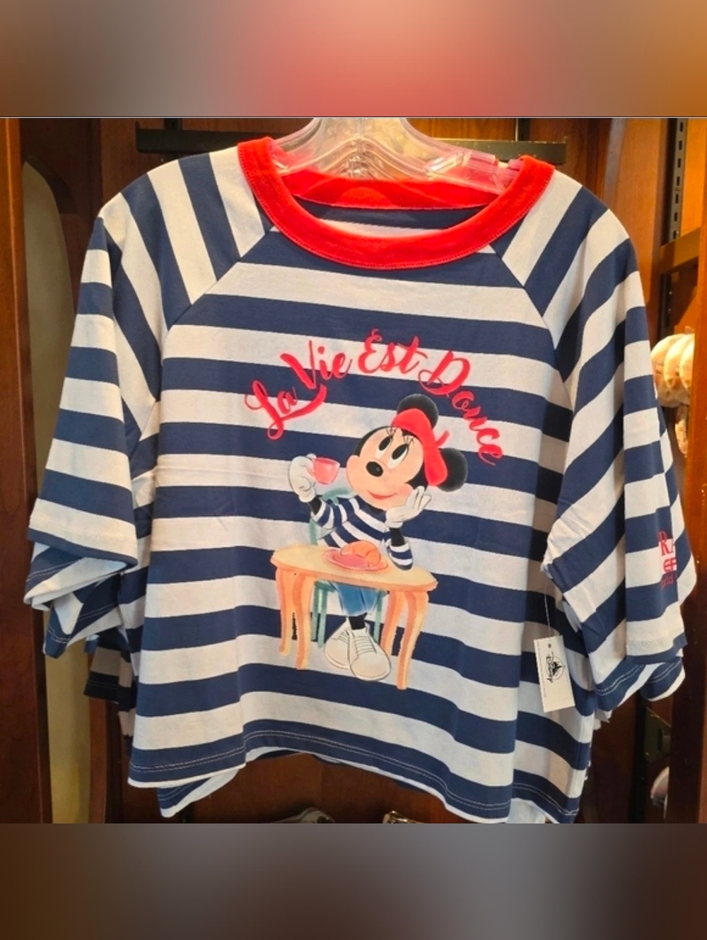 Disney Parks Mademoiselle Minnie Mouse Stripe Women's Shirt
